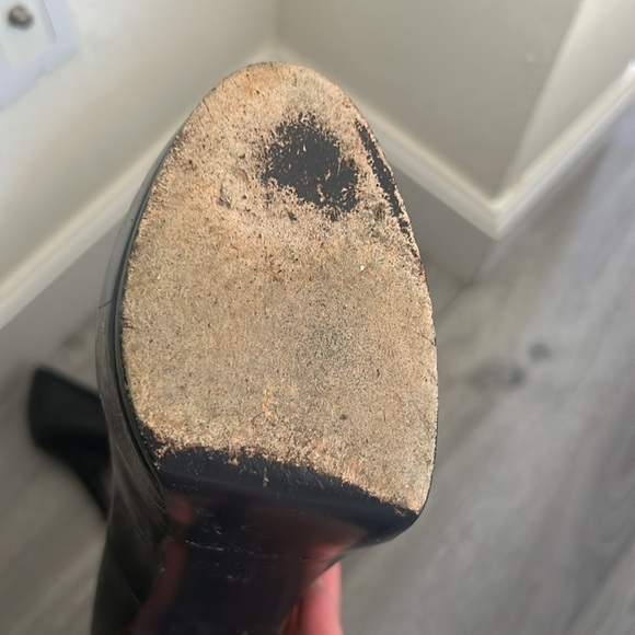 Yves Saint Laurent Glossy Black Blue Tribute Platform Heels 39 - Picture 6 of 9